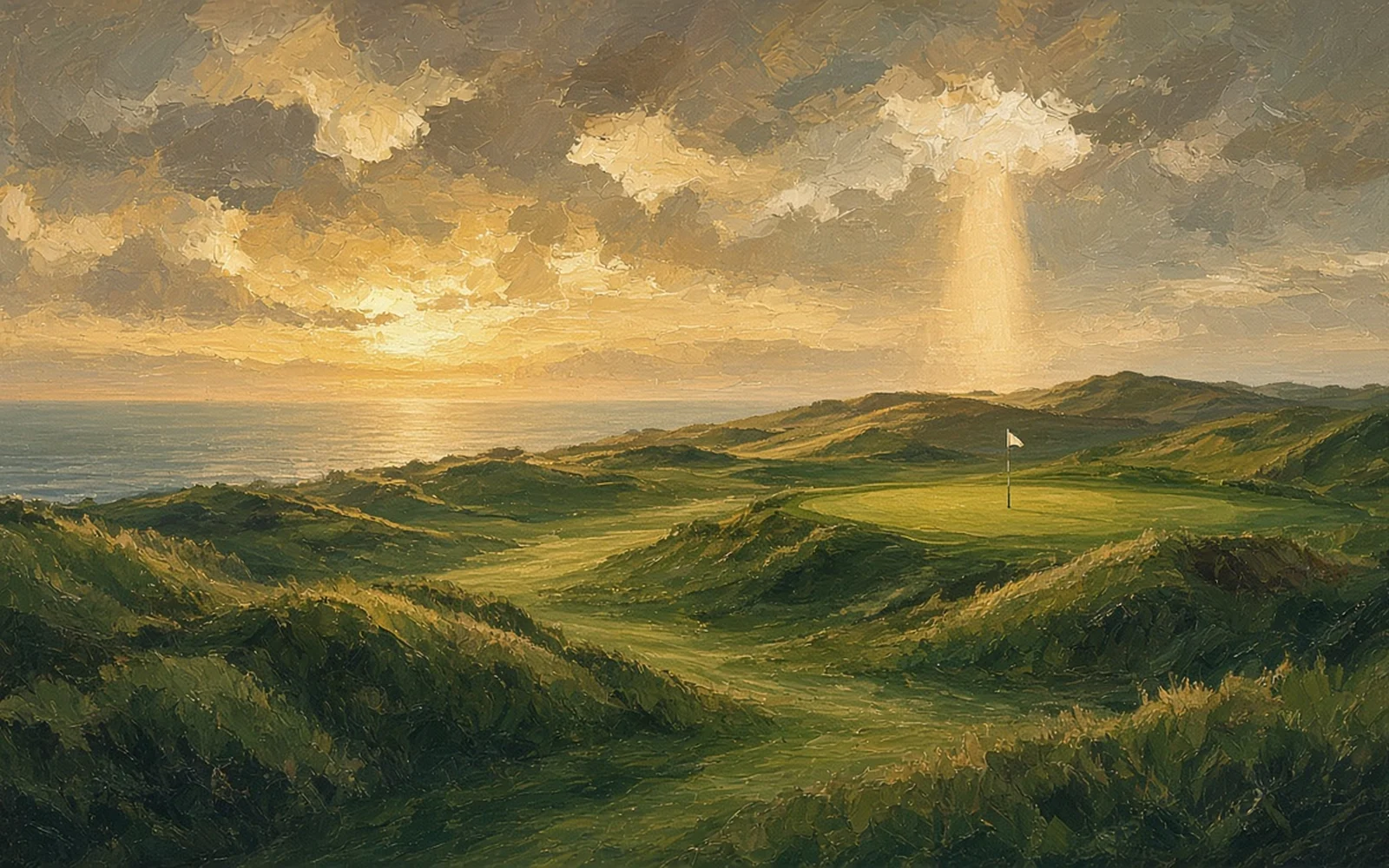 Last Light on Seven, original digital golf art