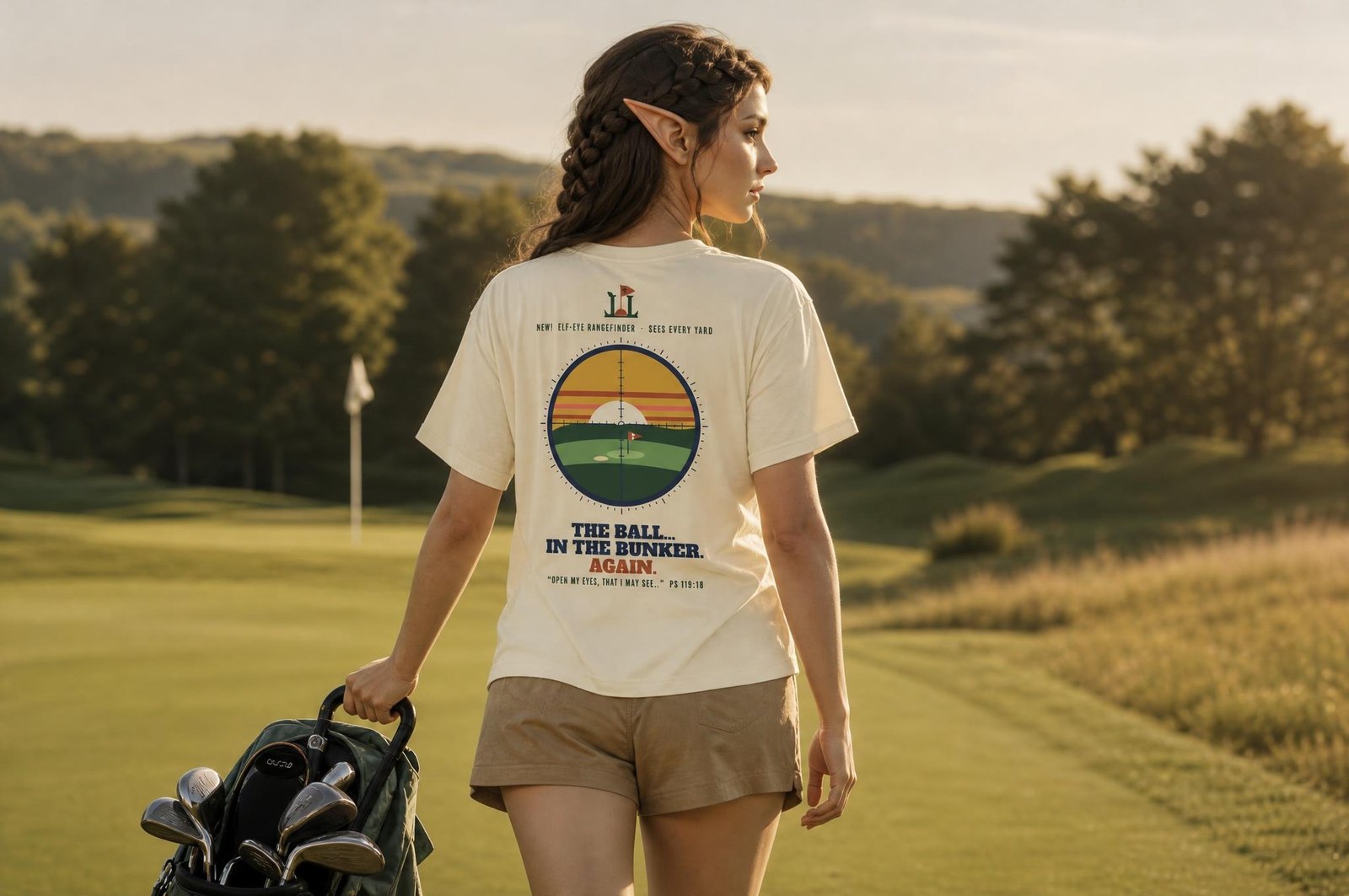 Elf Eyes Rangefinder Tee, Worn on the course, photo 1