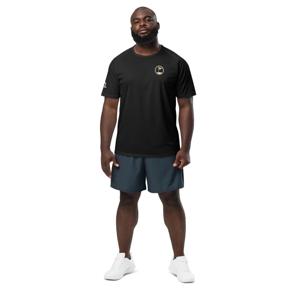 Many Meetings at the 19th Hole Mesh Tee, On model (men's)