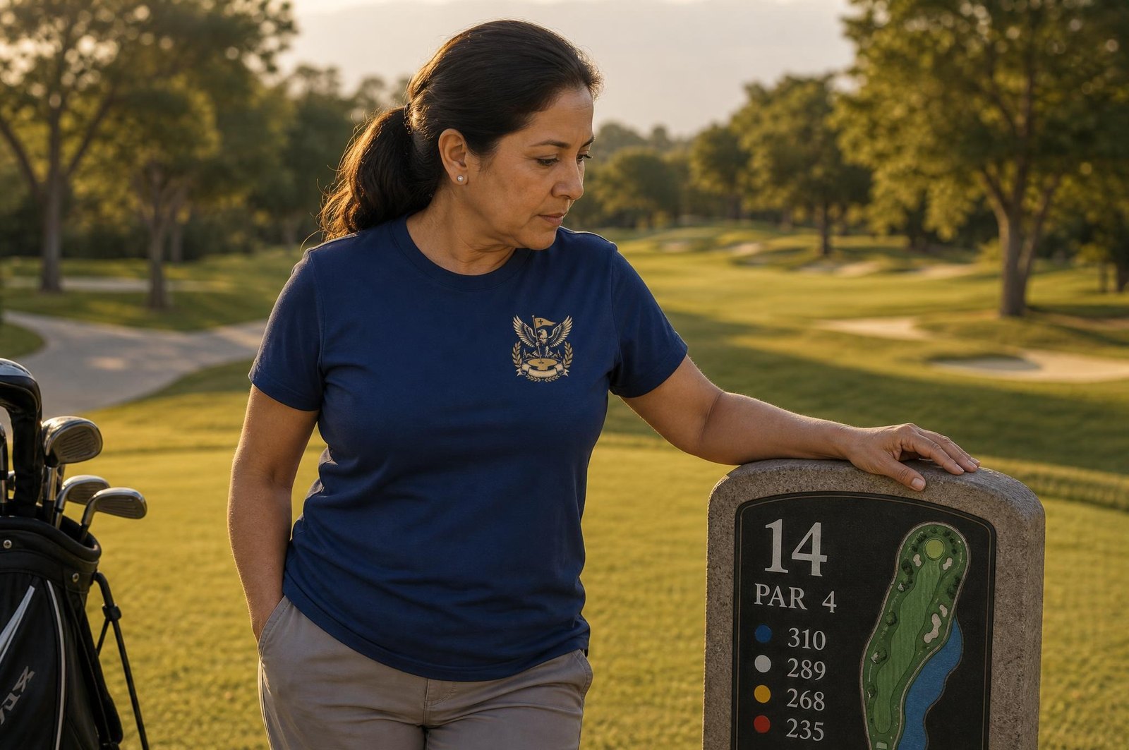 The Eagles Are Coming (Par 5s Only) Tee, Worn on the course, photo 2