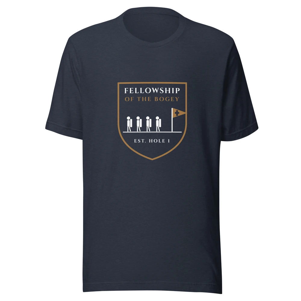 The Fellowship of the Bogey Tee, tee (dtg) in Heather Navy