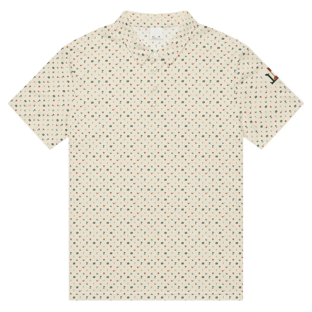 What About Second Ball? Pattern Polo, all-over print polo in Cream pattern