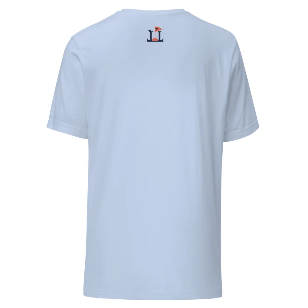 You Shall Not Par Tee in Sky Blue, Back
