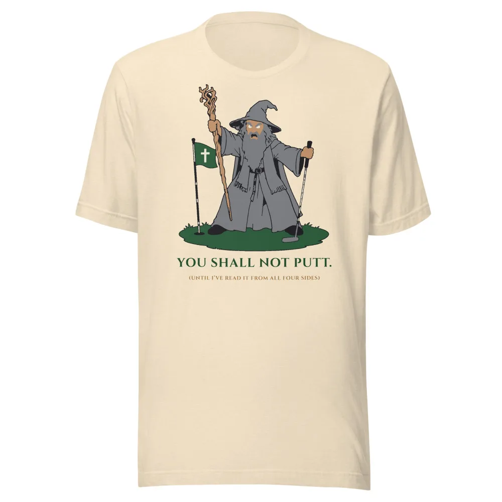 You Shall Not Putt Tee, tee (dtg) in Heather Natural