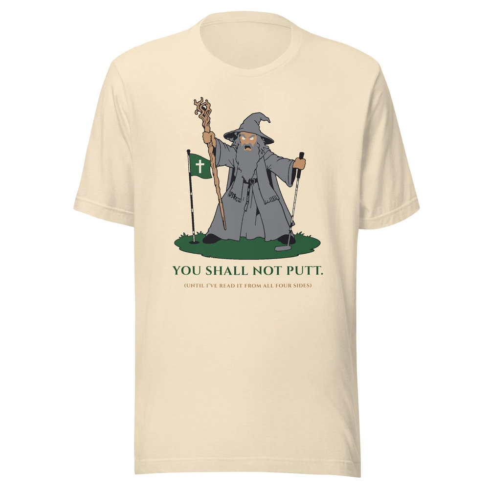 You Shall Not Putt Tee, tee (dtg) in Heather Natural