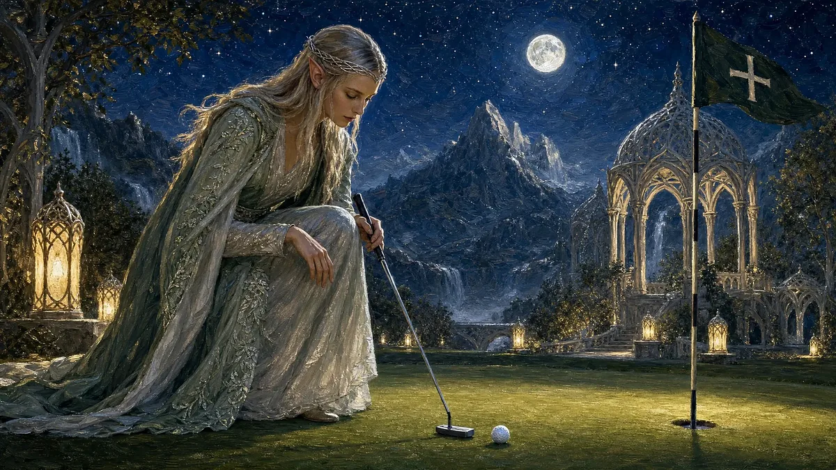 Reading the Stars (and the Break) framed on a wall, printable golf wall art