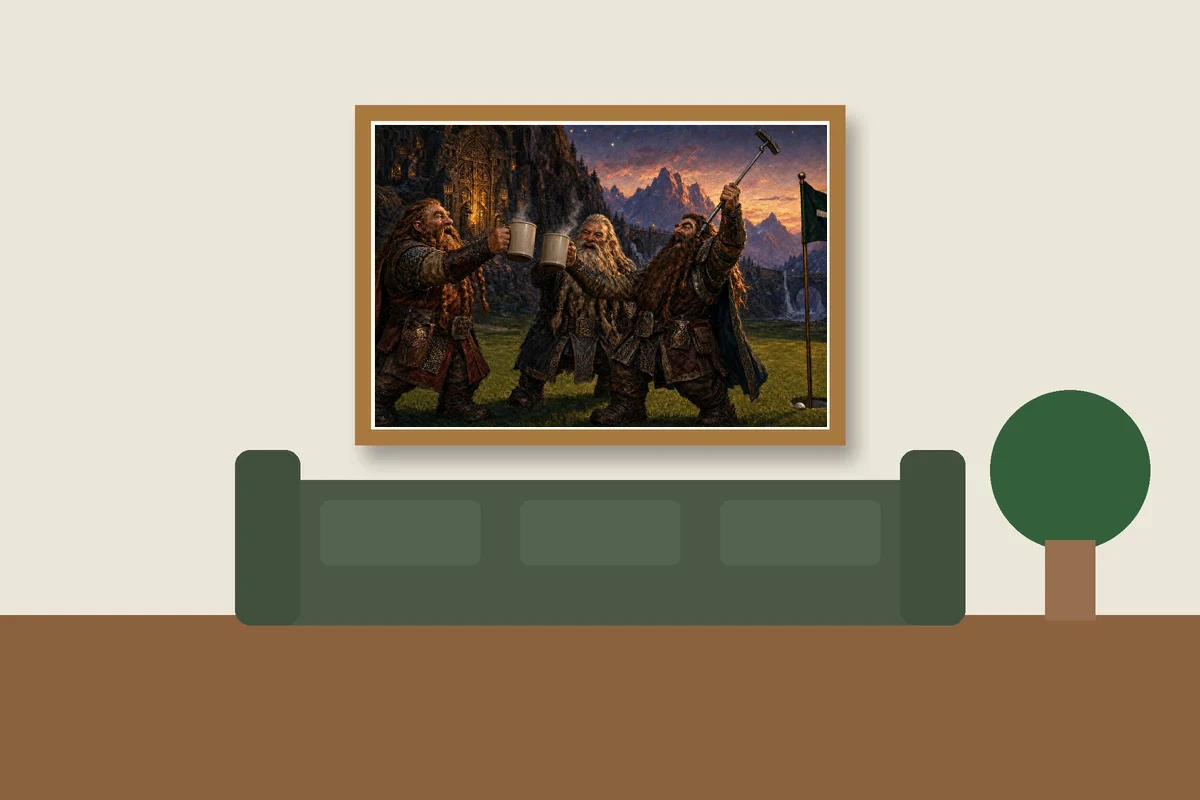 Second Cup at the Turn, golf art print